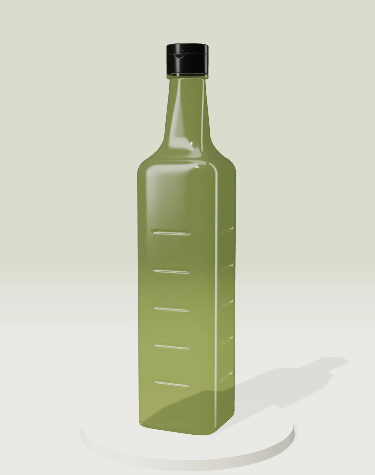 Bouteille PET MARKA 750 ml, vert olive, avec bouchon FT21/29 · aperçu 3D